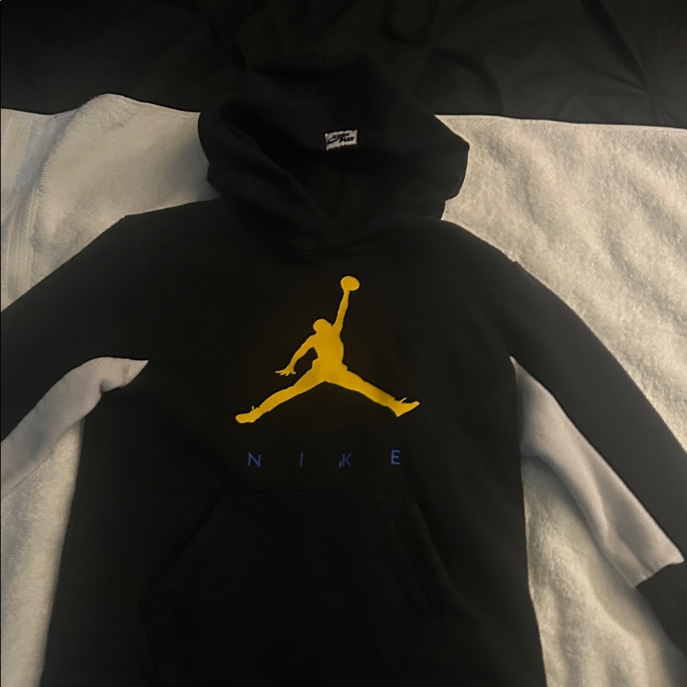 Nike Black Hoodie with Yellow Jumpman